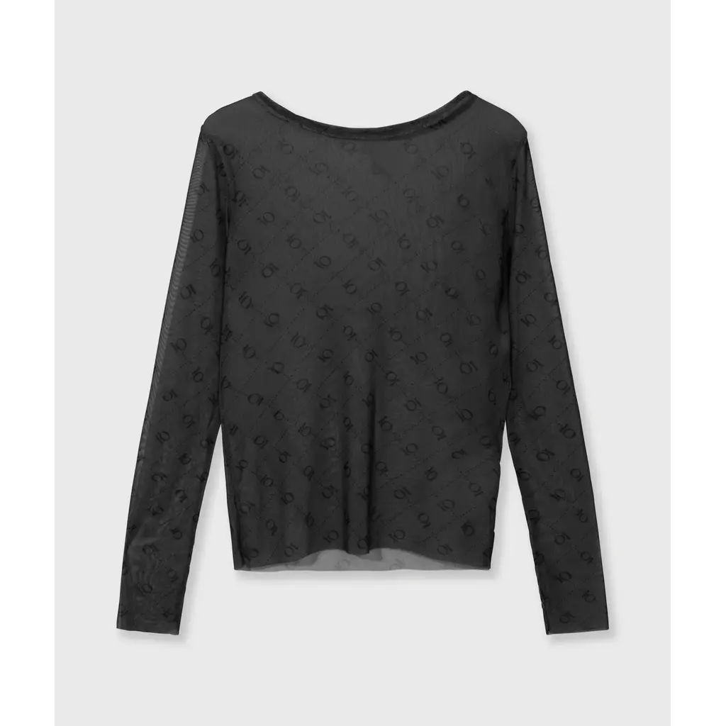 10 Days Mesh Longsleeve Monogram in steel blue