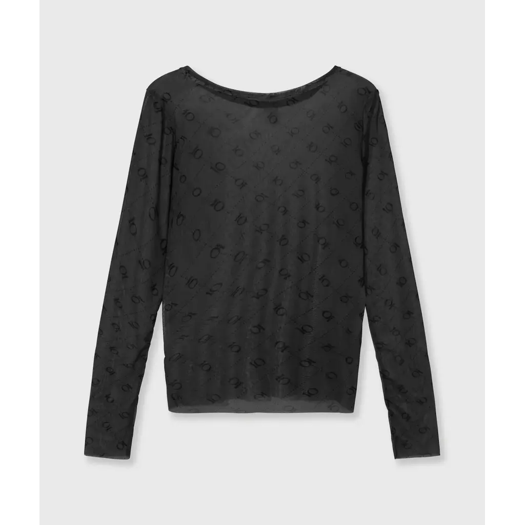 10 Days Mesh Longsleeve Monogram in steel blue