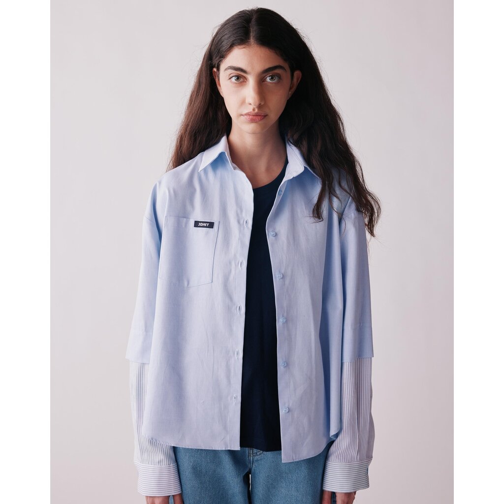 Johny blouse Sharon in light blue stripe