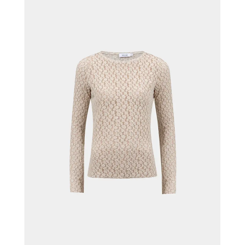 Knit-ted Lacey Top in crème