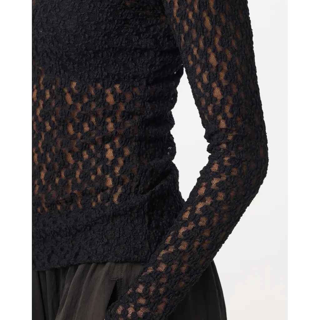 Knit-ted Lacey Top in black