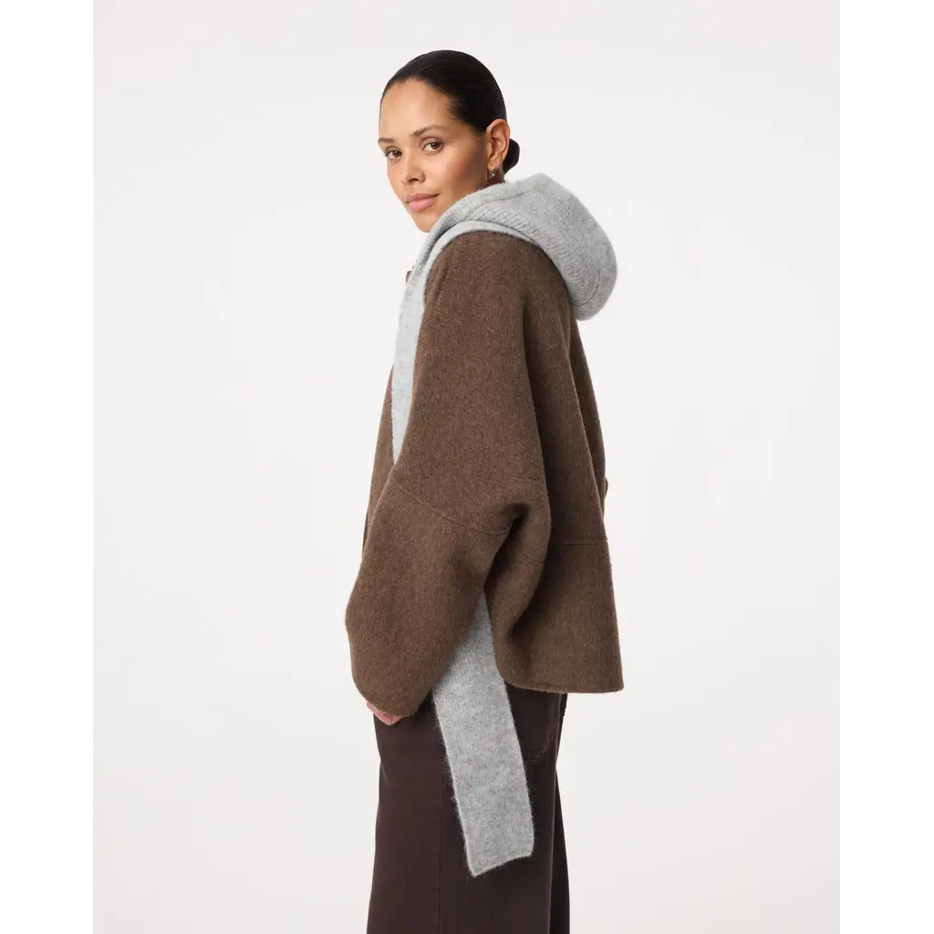 Knit-ted shawl Betsy Scarf in grey melange