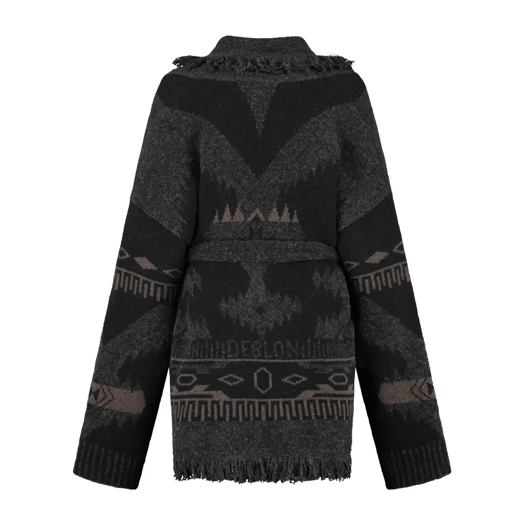 Deblon Sports Cardigan Ymke in dusk brown/black sand