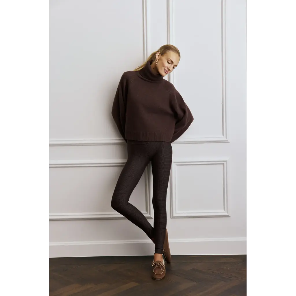 Deblon Sports Classic Legging High Waist peid de poule dusk  brown