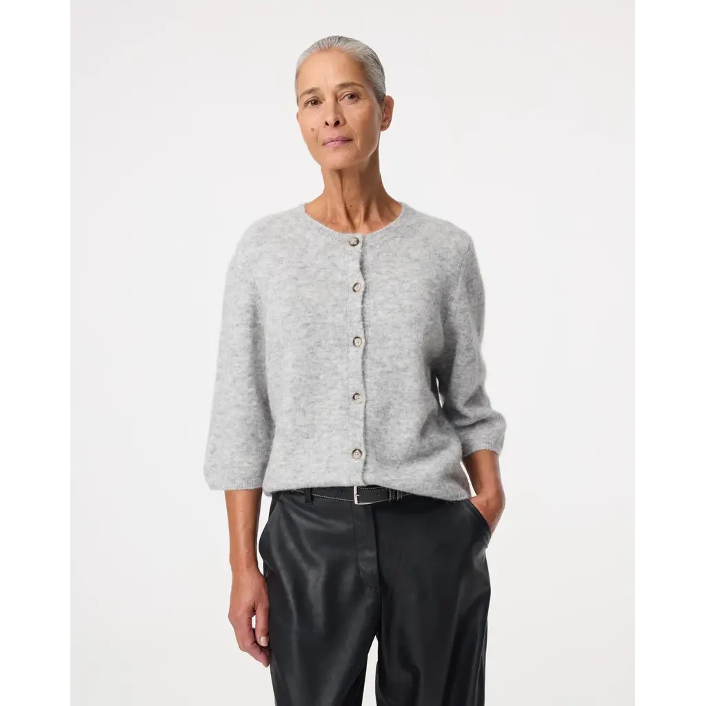 Knit-ted Meg Cardigan in grey melange