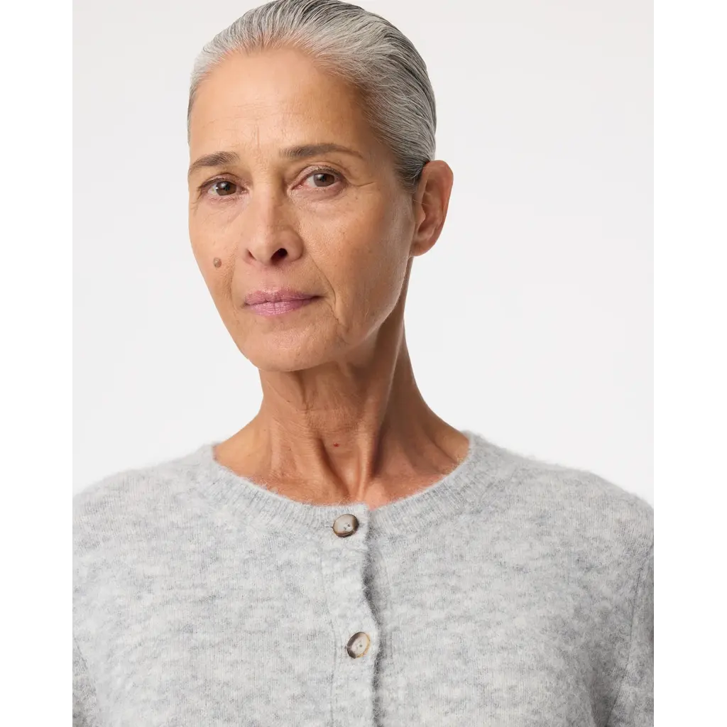 Knit-ted Meg Cardigan in grey melange