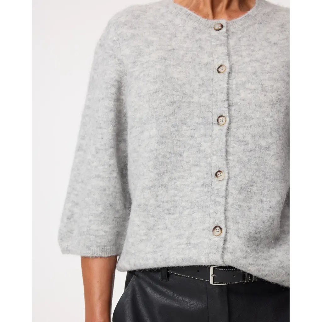 Knit-ted Meg Cardigan in grey melange
