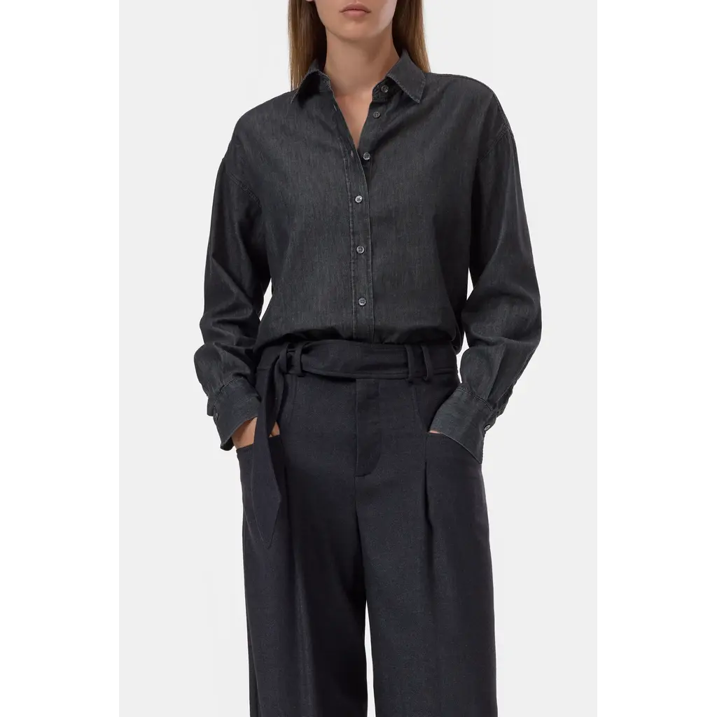 CLOSED C94267-191-27 Slit Shirt in mid grey