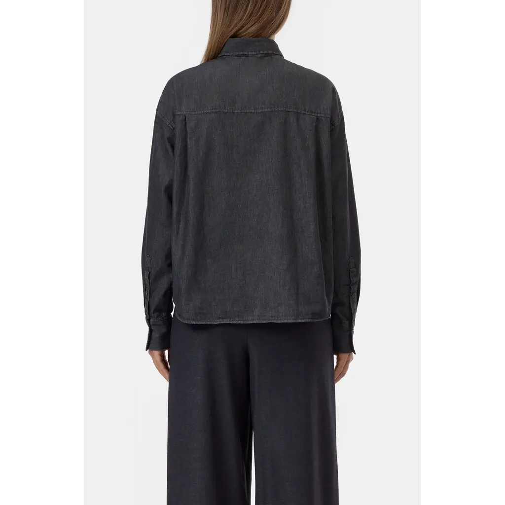 CLOSED C94267-191-27 Slit Shirt in mid grey