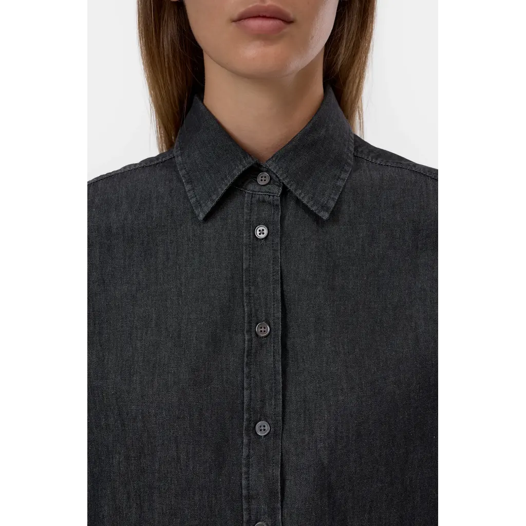 CLOSED C94267-191-27 Slit Shirt in mid grey