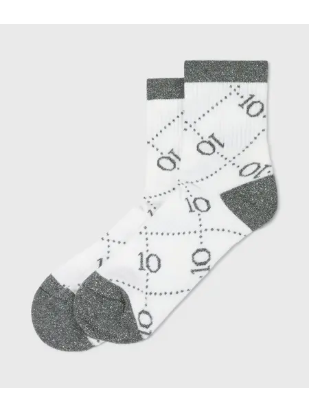 10 Days Socks All Over Monogram ecru