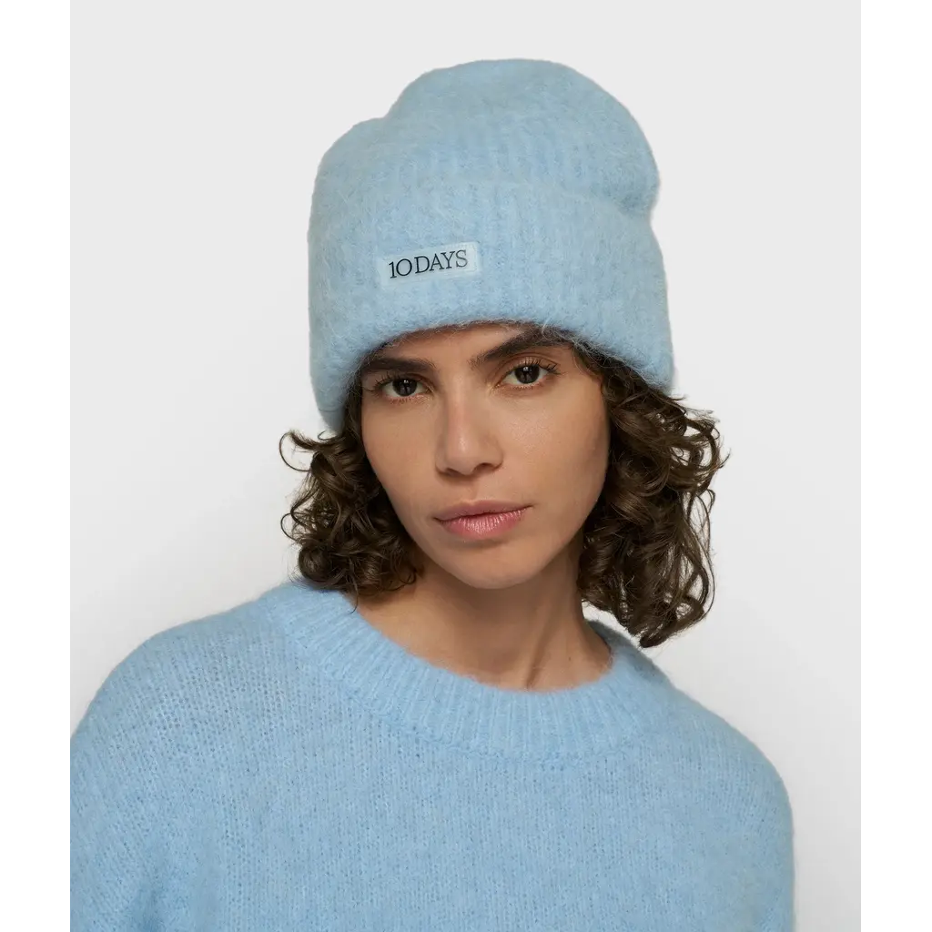 10 Days Hairy Knit Beanie Angel Blue