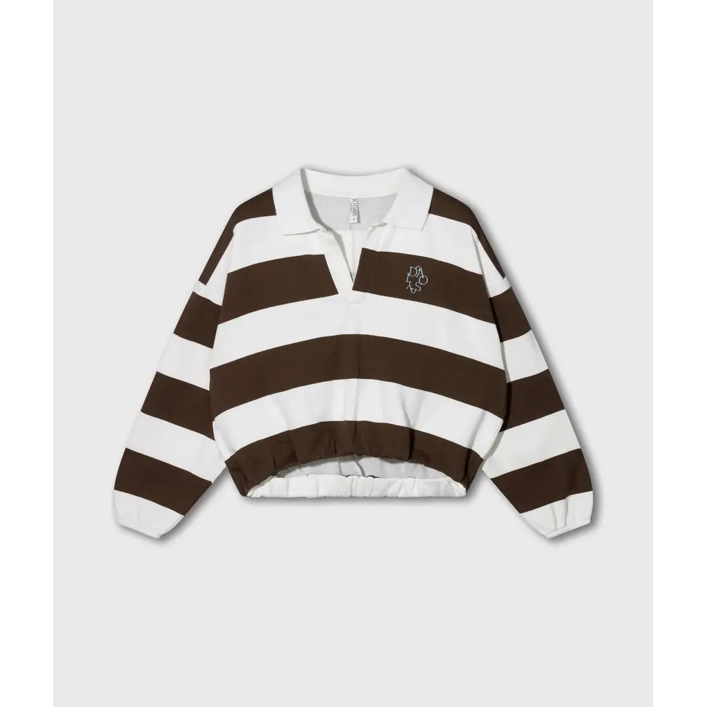 10 Days Baseball Balloon Sweater Ecru/Brown