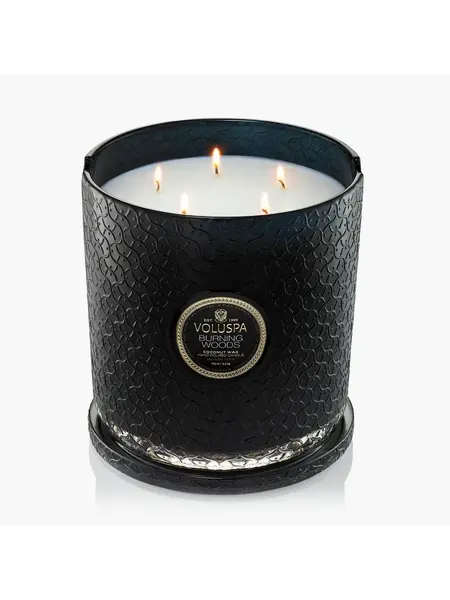 Voluspa kaars 5W Hearth burning woods