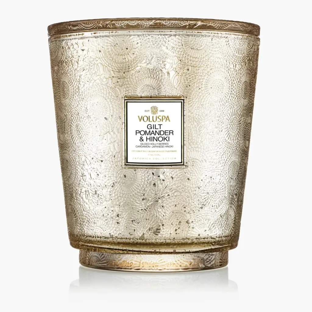 Voluspa 5-Wick Hearth Candle Gilt Hinoki