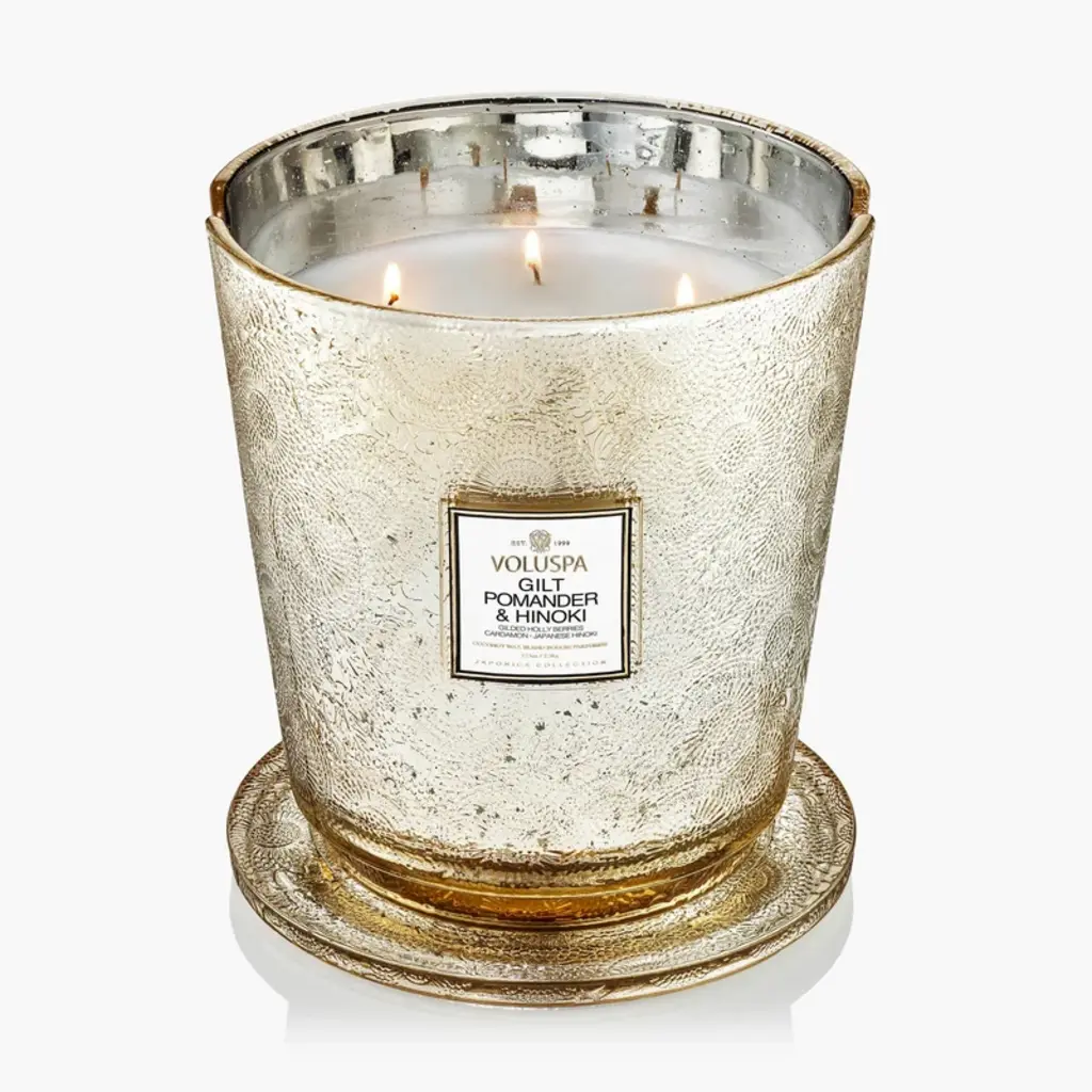 Voluspa 5-Wick Hearth Candle Gilt Hinoki