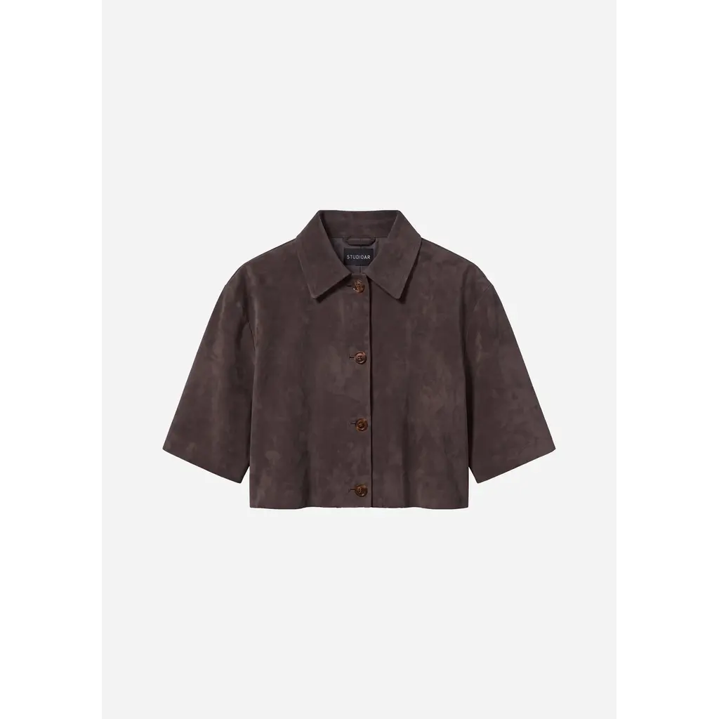 Studio AR Hollis Suede Top Espresso
