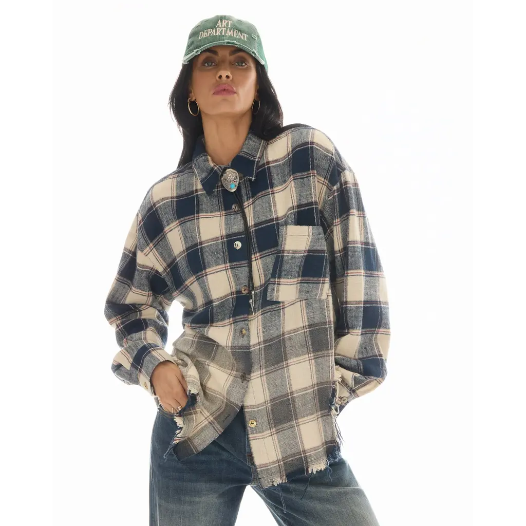 The Tales Cutaway Bleached Flannel Shirt Cream