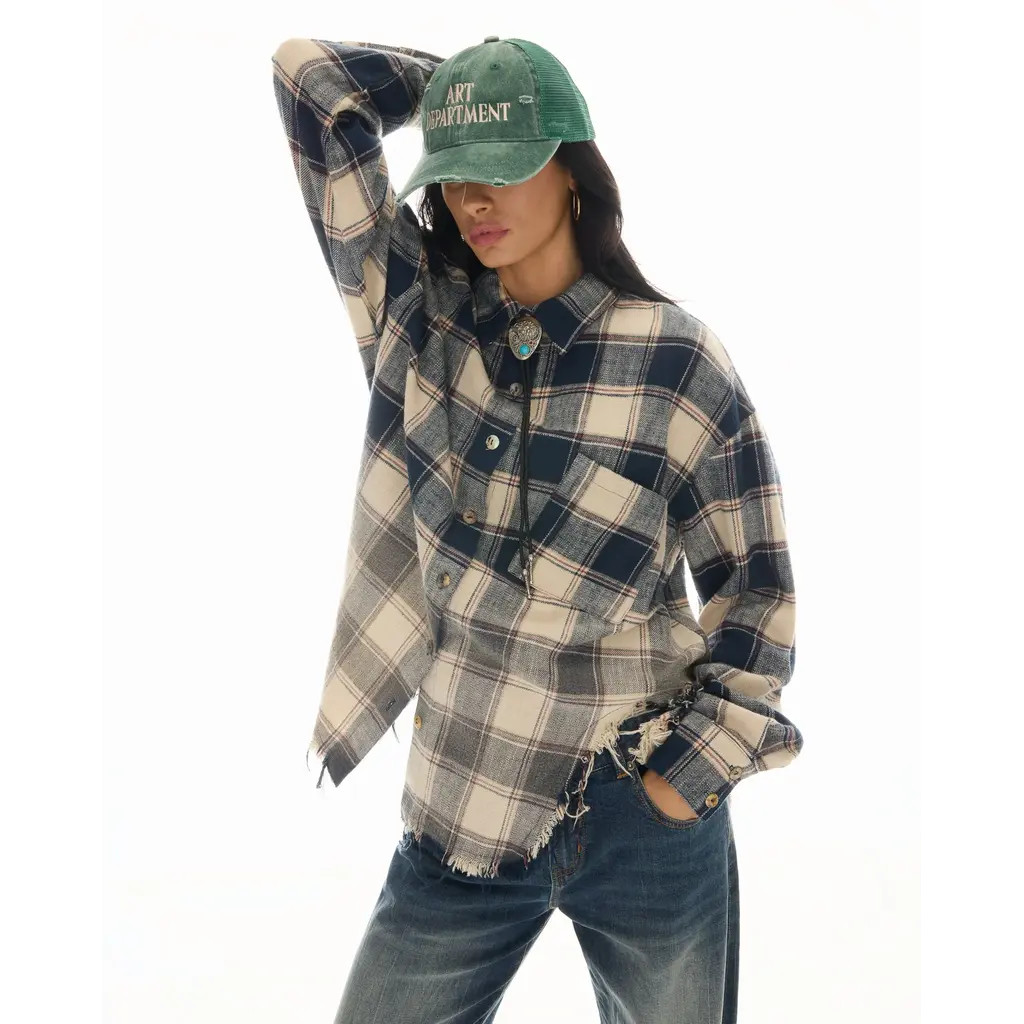 The Tales Cutaway Bleached Flannel Shirt Cream