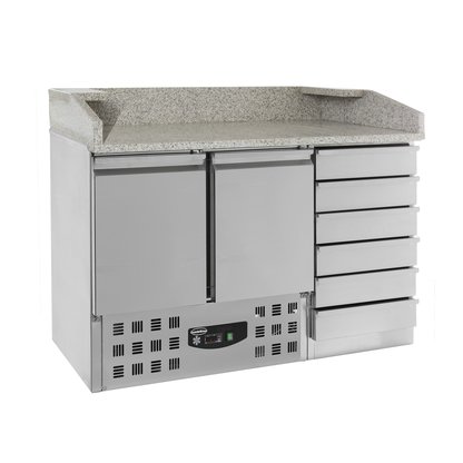Combisteel PIZZAWERKBANK 2 DEURS 6 LADEN