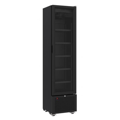 Combisteel Drankenkoelkast 221L – Zwart met Glasdeur