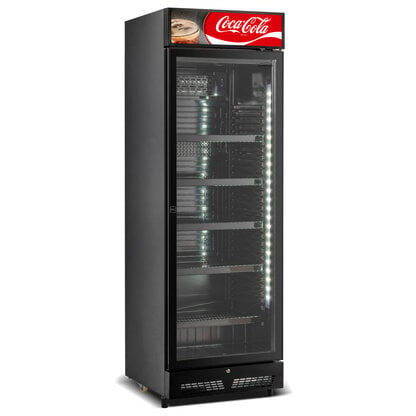 Koelkasten Coca Cola dranken koelkast glasdeur 400 liter Blackline