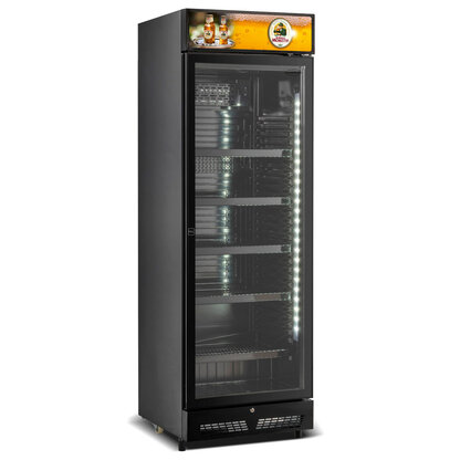 Koelkasten Birra Moretti bierkoelkast glasdeur 400 liter Blackline