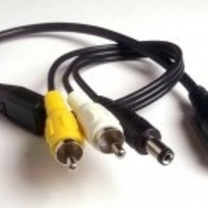 ARC 4-pin female DIN naar RCA (tulp) male adapter kabel + power