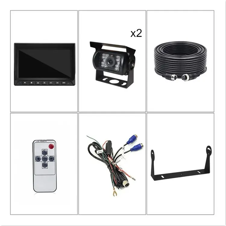 ProSight Professioneel 7 inch HD Splitscreen  Achteruitrijcamera-systeem met 2 verwarmde camera 's
