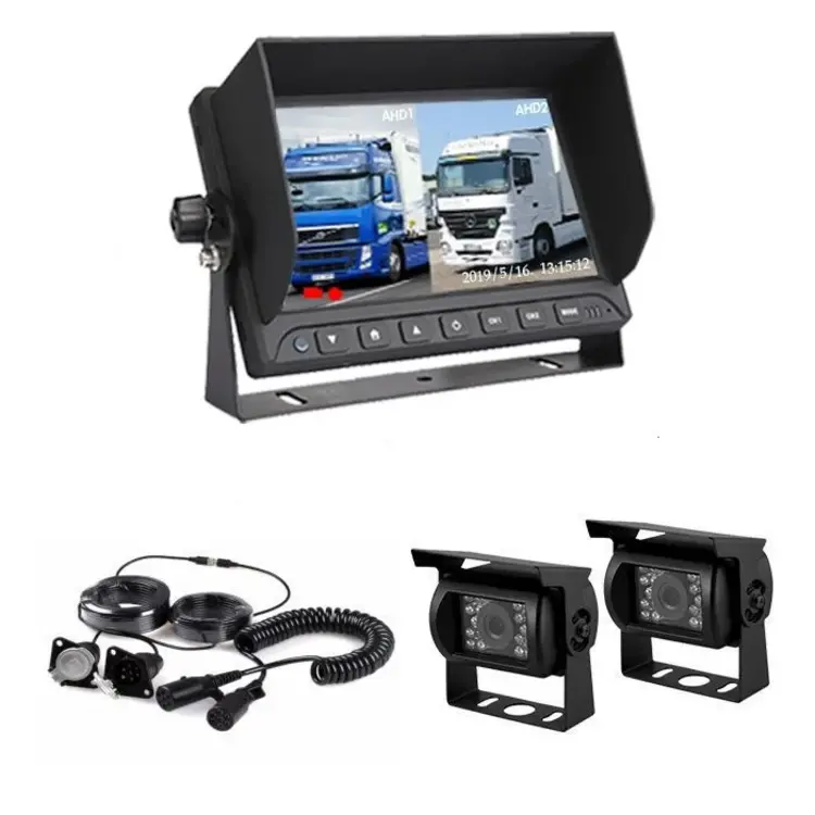 ProSight Professioneel 7 inch Splitscreen HD systeem met 2 Verwarmde Achteruitrijcamera 's en Truck en Trailerset