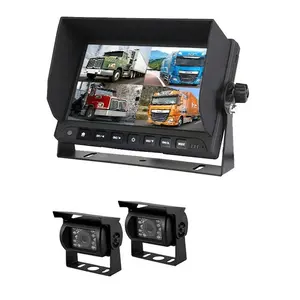 ProSight Professioneel 7 inch HD Quad View Achteruitrijcamera-systeem met 2 verwarmde camera 's + DVR