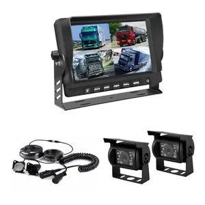 ProSight Professioneel 7 inch Quadview HD systeem met 2 Verwarmde Achteruitrijcamera 's en Truck en Trailerset