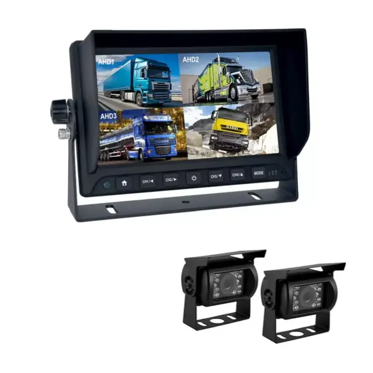 ProSight Professioneel 7 inch HD Quad View Achteruitrijcamera-systeem met 2 verwarmde camera 's