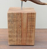 Groot DAMHERT GEWEI op houten sokkel