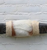 Texas style BULLBAR- 84 cm - afgewerkt met koeienvel en sisaltouw