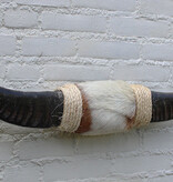 Texas style BULLBAR- 84 cm - afgewerkt met koeienvel en sisaltouw