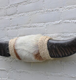 Texas style BULLBAR- 84 cm - afgewerkt met koeienvel en sisaltouw