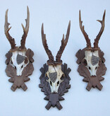 3 x zesender REE GEWEI met jacht medaille op bewerkt houten schild