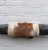 Texas style BULLBAR- 85 cm - afgewerkt met koeienvel en sisaltouw