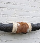 Texas style BULLBAR- 85 cm - afgewerkt met koeienvel en sisaltouw