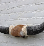Texas style BULLBAR- 85 cm - afgewerkt met koeienvel en sisaltouw