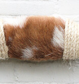 Texas style BULLBAR- 79 cm - afgewerkt met koeienvel en sisaltouw