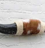 Texas style BULLBAR- 79 cm - afgewerkt met koeienvel en sisaltouw