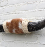 Texas style BULLBAR- 79 cm - afgewerkt met koeienvel en sisaltouw