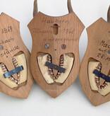 3 x REE GEWEI op houten schild - met kaakdeeltjes