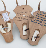 3 x Engels REE GEWEI op houten schild  - met kaakdeeltjes