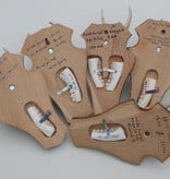 5 x Engels / NL REE GEWEI op houten schild  - met kaakdeeltjes