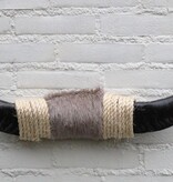 Texas style BULLBAR- 63 cm - afgewerkt met vel en sisaltouw