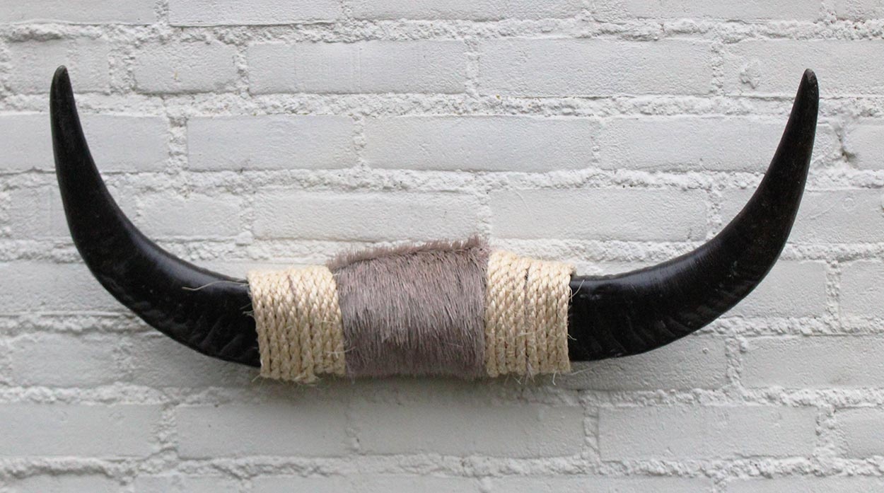 Texas style BULLBAR- 63 cm - afgewerkt met vel en sisaltouw