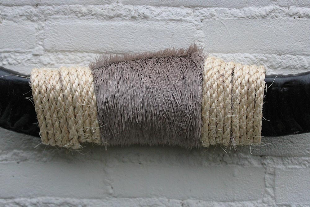 Texas style BULLBAR- 63 cm - afgewerkt met vel en sisaltouw